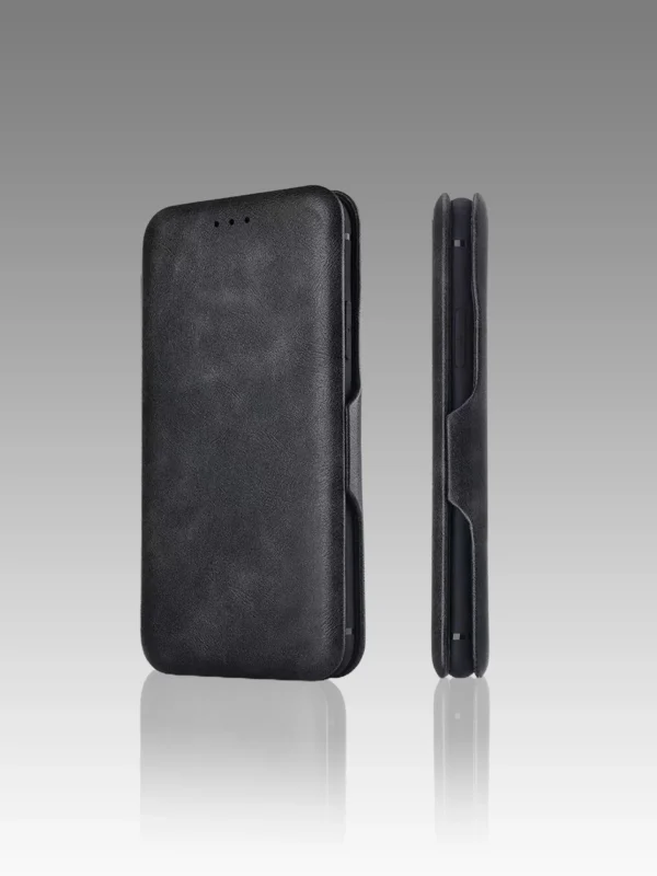 LEATHER FLIP CASE - BLACK